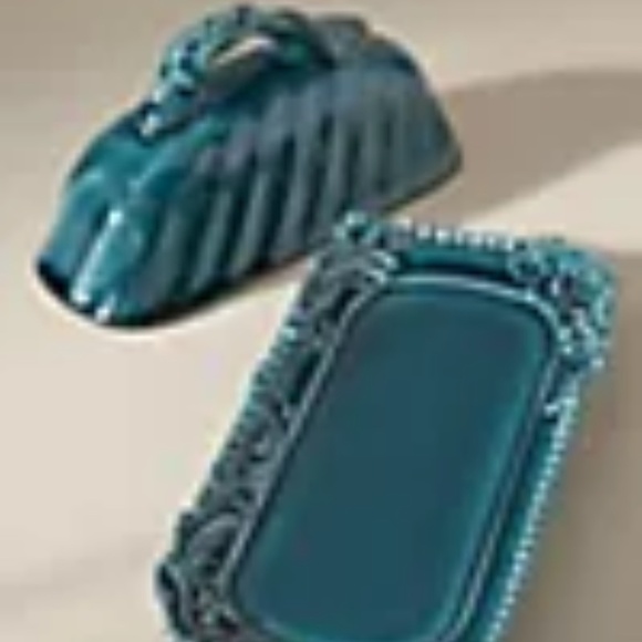 Anthropologie Paola Blue Butter Dish - Picture 2 of 2